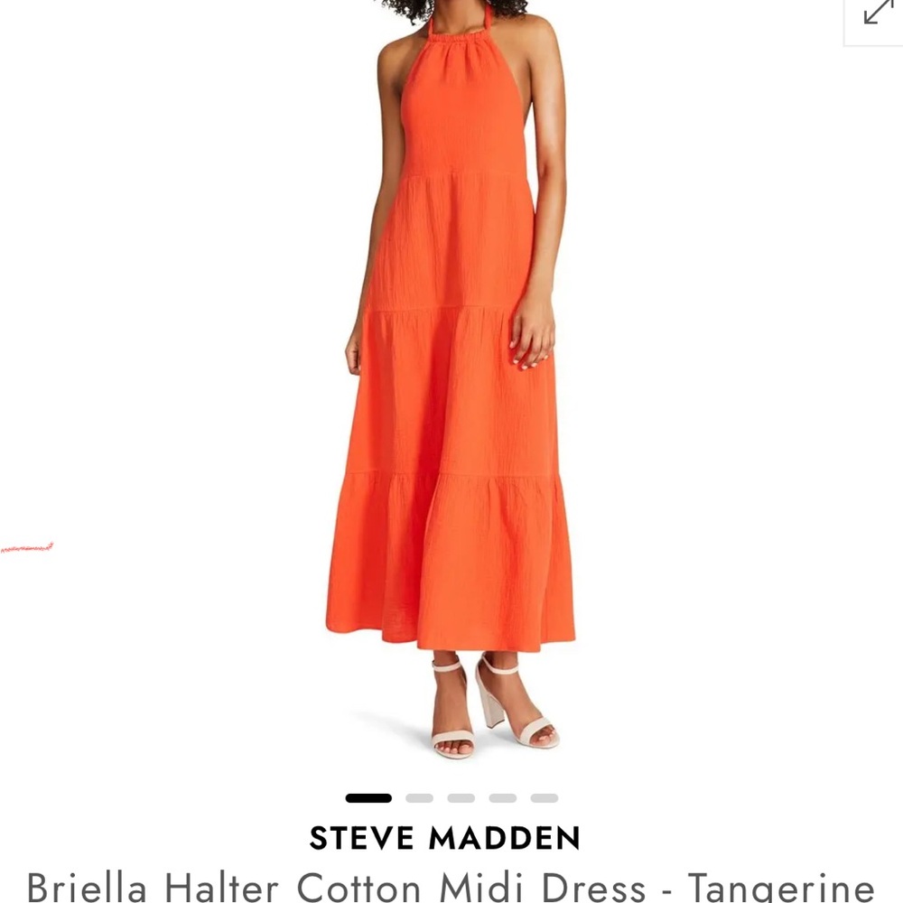 Steve Madden Tangerine Halter Cotton Midi Dress